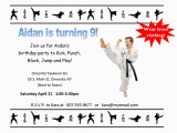 Karate Kid Birthday Invitations Karate Birthday Invitations for Kids Bagvania Free