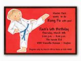 Karate Kid Birthday Invitations Kung Fu Karate Birthday Invitations Paperstyle