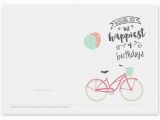 Kids Birthday Cards to Print Printable Birthday Card Bicycle with Balloons