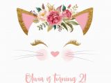 Kitten Birthday Party Invitations Kitten Birthday Invitation Invites Digital Cat Pink