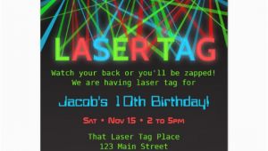 Laser Tag Birthday Invites Neon Words Laser Tag Birthday Party Invitations Zazzle