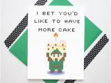 Legend Of Zelda Birthday Card Legend Of Zelda 8bit Retro Link Birthday Card