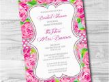 Lilly Pulitzer Birthday Invitations Lilly Pulitzer Invitation Printable Bridal Shower Invitation