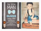 Little Man First Birthday Invitations Our Little Man Birthday Invitation Boy Bow Tie Zazzle Com