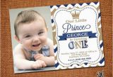 Little Prince 1st Birthday Invitations Little Prince Birthday Invitation with Picture by