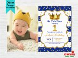 Little Prince 1st Birthday Invitations Prince Birthday Invitation Royal Blue Gold Birthday
