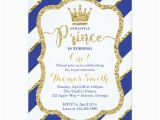 Little Prince Birthday Invitations Little Prince Birthday Invitation In Blue Gold Zazzle