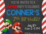 Luigi Birthday Invitations Super Mario Bros Birthday Invitation Mario and by
