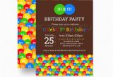 M M Birthday Party Invitations M and M Birthday Party Invitations Kids Colorful Candy