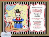 Magic Show Invitations Birthday Magic Party Invitation Cute Rabbit Magic Show Magician