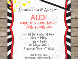 Magic themed Birthday Party Invitations Magic Party Invitations Template Birthday Party