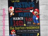Mario Kart Birthday Invitations Mario Kart Birthday Invitation Mario Party Boy by