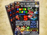 Mario Kart Birthday Invitations Mario Kart Invitation Mario Kart Chalkboard Birthday Invite