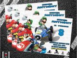 Mario Kart Birthday Invitations Super Mario Kart Birthday Party Invitation