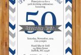 Masculine Birthday Invitations Masculine Birthday Party Invitation Navy Grey Chevron 50th