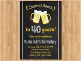Mens 40th Birthday Invitations 40th Birthday Invitation for Men Cheers Beers Invitation