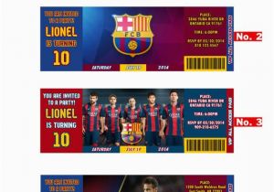 Messi Birthday Invitations Fc Barcelona Team Messi or Neymar Birthday Invitation soccer