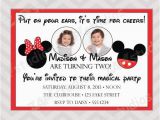 Mickey and Minnie Twin Birthday Invitations Items Similar to Mickey and Minnie Mouse Twins Joint