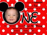 Mickey Mouse 1st Birthday Invites First Birthday Party Invitation Ideas Bagvania Free