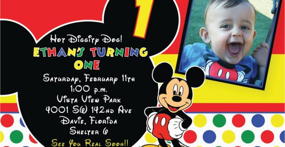 Mickey Mouse 1st Birthday Invites Free Printable 1st Mickey Mouse Birthday Invitations