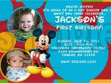 Mickey Mouse Clubhouse First Birthday Invitations Mickey Mouse Photo Birthday Invitations Drevio