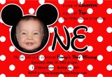 Mickey Mouse themed Birthday Invitations First Birthday Party Invitation Ideas Bagvania Free