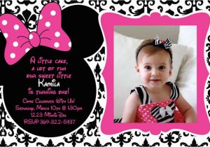 Minnie Mouse 1st Birthday Custom Invitations 1st Birthday Invitations Minnie Mouse Drevio Invitations