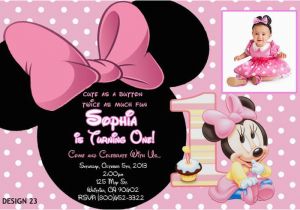 Minnie Mouse 1st Birthday Custom Invitations Baby Minnie 1st Birthday Invitations Drevio Invitations