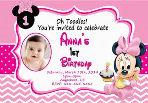 Minnie Mouse 1st Birthday Custom Invitations Baby Minnie Mouse 1st Birthday Invitations Dolanpedia