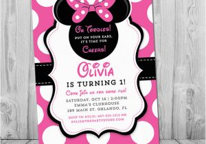 Minnie Mouse 1st Birthday Custom Invitations Minnie Mouse 1st Birthday Invitations Printable Girls Party