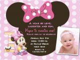 Minnie Mouse 1st Birthday Custom Invitations Minnie Mouse First Birthday Invitations Drevio