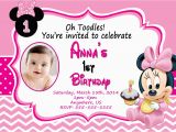 Minnie Mouse 1st Birthday Invitations with Photo Baby Minnie Mouse 1st Birthday Invitations Dolanpedia
