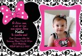 Minnie Mouse 1st Birthday Invitations with Photo Free Printable 1st Birthday Minnie Mouse Invitation