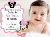 Minnie Mouse 1st Birthday Invitations with Photo Free Printable Minnie Mouse 1st Birthday Invitations
