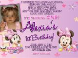Minnie Mouse 1st Birthday Invitations with Photo Minnie Mouse 1st Birthday Invitations Printable Digital File