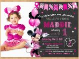 Minnie Mouse First Birthday Invites Minnie Mouse Invitation Minnie Mouse 1st Birthday First Bday
