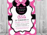 Minnie Mouse Invitations for 1st Birthday Minnie Mouse 1st Birthday Invitations Printable Girls Party