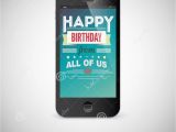 Mobile Birthday Cards Downloads Birthday Greeting Card On Screen Of Mobile Phone Stock