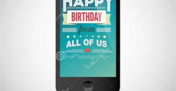 Mobile Birthday Cards Downloads Birthday Greeting Card On Screen Of Mobile Phone Stock