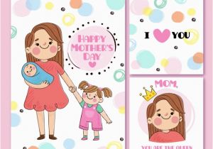 Moma Birthday Cards Cute Mother 39 S Day Greeting Cards In Hand Drawn Style