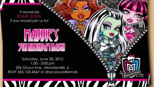 Monster High Personalized Birthday Invitations 9 Best Images Of Monster High Birthday Invitations