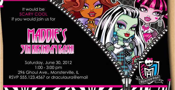 Monster High Personalized Birthday Invitations 9 Best Images Of Monster High Birthday Invitations