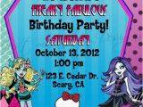 Monster High Personalized Birthday Invitations Monster High Personalized Printable Birthday Party Invitation