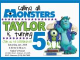 Monsters Inc Birthday Invites Monsters Inc Birthday Party Invitation by Lifeonpurpose On