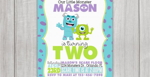 Monsters Inc Birthday Party Invitations Monsters Inc Inspired Birthday Invitation by