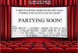 Movie theater Birthday Party Invitations Movie theater Birthday Party Invitations for A Night at the