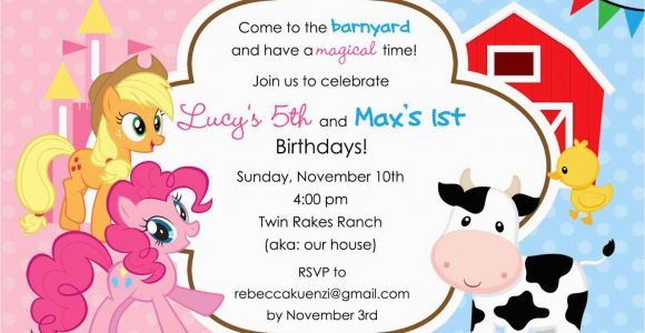 My Little Pony Birthday Cards Free My Little Pony Birthday Invitations Designs Ideas