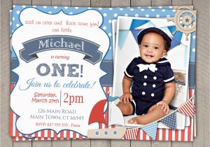 Nautical themed Birthday Invitations Boys Nautical theme 1st Birthday by Invitationsbylittlep