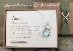 Niece 16th Birthday Card Gifts for Niece Jewelry Sterling Silver Birthstone Necklace
