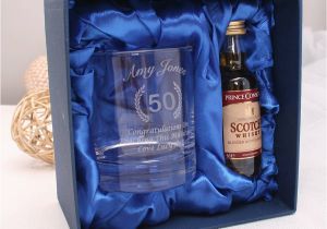 Online Birthday Gifts for Him In Usa Personalised Whiskey Glass Set for 50th Birthday by